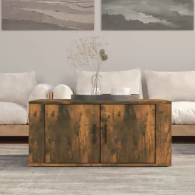    füstös tölgy színű szerelt fa dohányzóasztal 80 x 50 x 36 cm