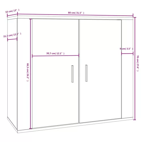  fehér szerelt fa tálalószekrény 80 x 33 x 70 cm