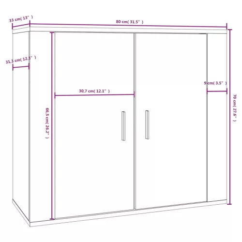  sonoma tölgy színű szerelt fa tálalóasztal 80x33x70 cm