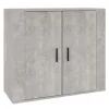  betonszürke szerelt fa tálalószekrény 80x33x70 cm