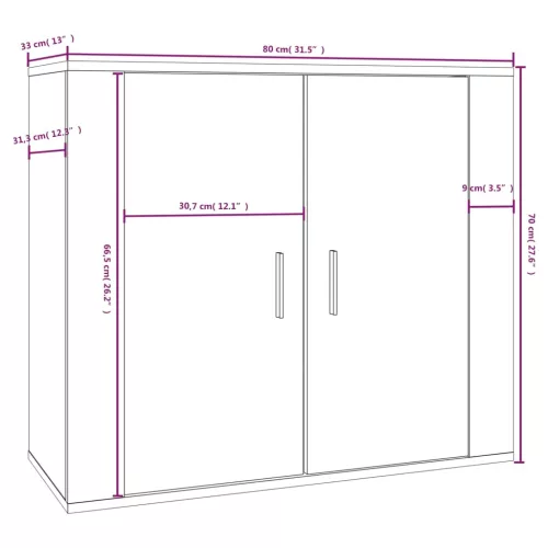  betonszürke szerelt fa tálalószekrény 80x33x70 cm