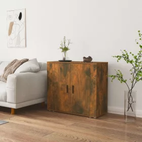    füstös tölgy színű szerelt fa tálalószekrény 80x33x70 cm