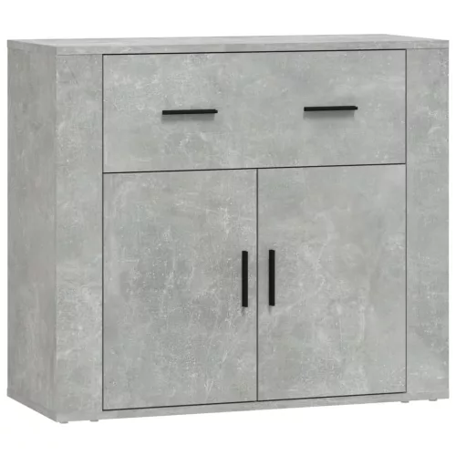  betonszürke szerelt fa tálalószekrény 80x33x70 cm
