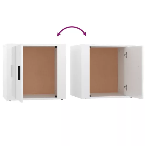  2 db magasfényű fehér éjjeliszekrény 50x39x47 cm