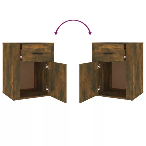  füstös tölgy színű szerelt fa éjjeliszekrény 50 x 36 x 60 cm