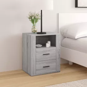    szürke sonoma színű szerelt fa éjjeliszekrény 50 x 36 x 60 cm