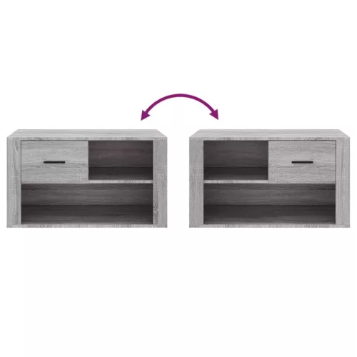  szürke sonoma színű szerelt fa cipősszekrény 80x35x45 cm