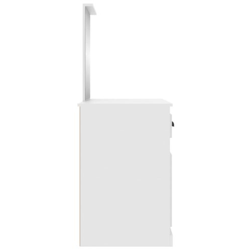  fehér szerelt fa fésülködő asztal tükörrel 90x50x132,5 cm