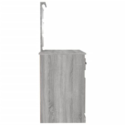  szürke sonoma szerelt fa pipereasztal LED-del 90x50x132,5 cm