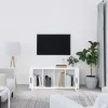  fehér magasfényű szerelt fa TV-szekrény 100x35x40 cm