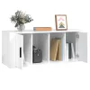  fehér magasfényű szerelt fa TV-szekrény 100x35x40 cm