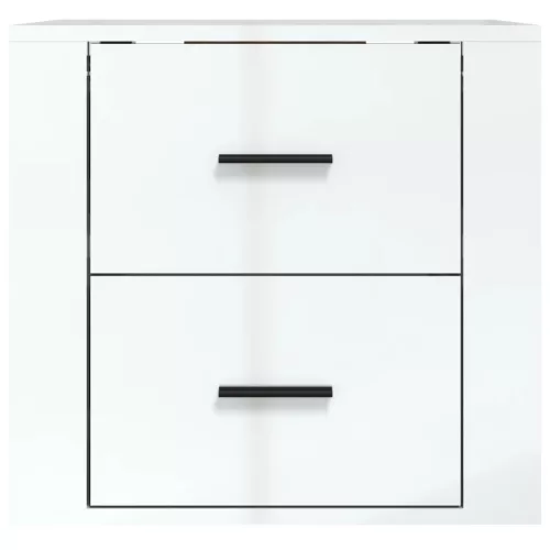  magasfényű fehér falra szerelhető éjjeliszekrény 50x36x47 cm