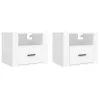  2 db fehér falra szerelhető éjjeliszekrény 50 x 36 x 40 cm