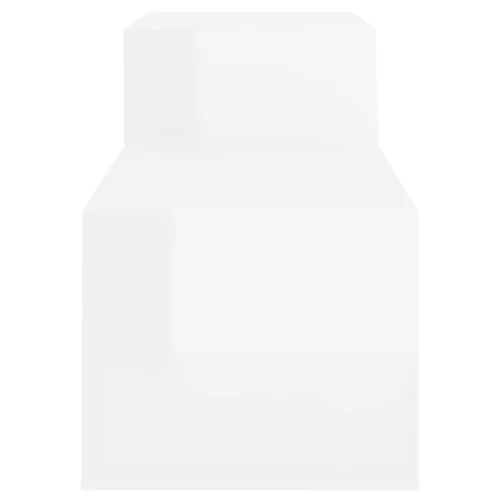  magasfényű fehér szerelt fa cipőszekrény 150x35x45 cm