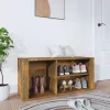  füstös tölgy színű szerelt fa cipősszekrény 100 x 35 x 45 cm
