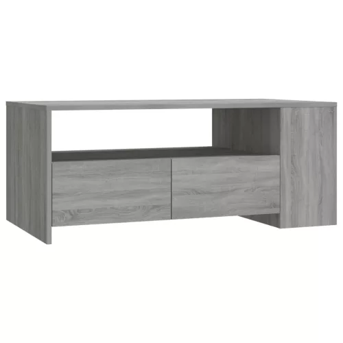  szürke sonoma színű szerelt fa dohányzóasztal 102 x 55 x 42 cm