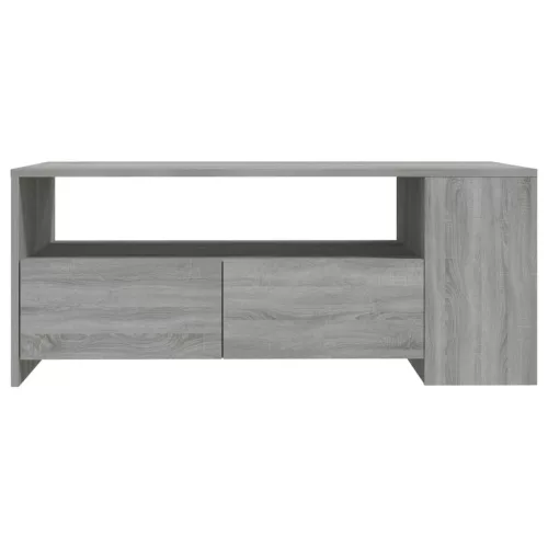  szürke sonoma színű szerelt fa dohányzóasztal 102 x 55 x 42 cm