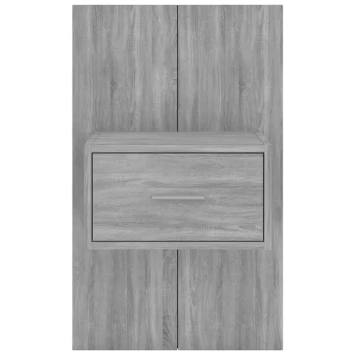  2 db szürke sonoma tölgy színű falra szerelhető éjjeliszekrény