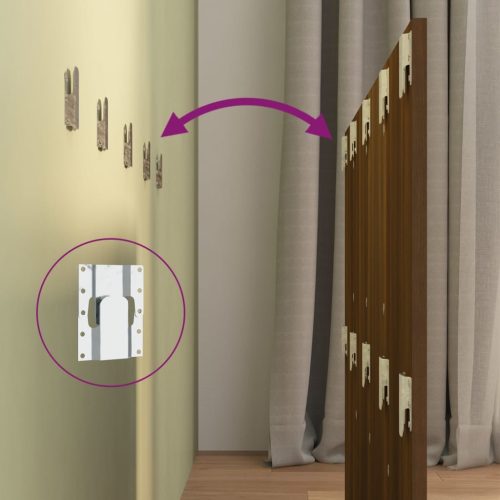  barna tölgy színű szerelt fa ágyfejtámla 120 x 1,5 x 80 cm