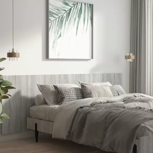  szürke sonoma színű szerelt fali fejtámla 240 x 1,5 x 80 cm