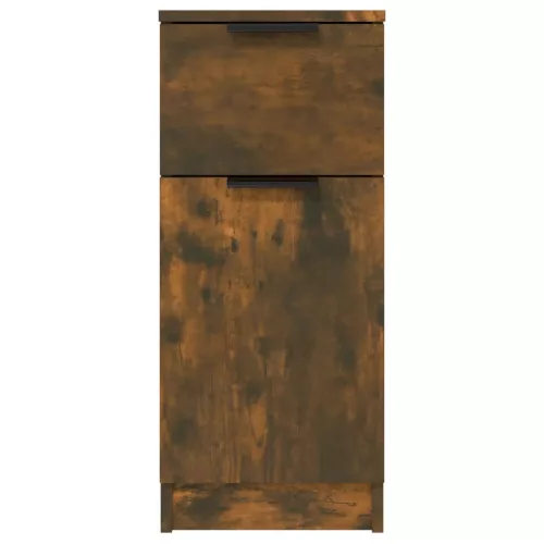 füstös tölgyszínű szerelt fa tálalószekrény 30 x 30 x 70 cm
