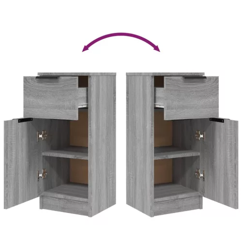  szürke sonoma színű szerelt fa tálalószekrény 30 x 30 x 70 cm