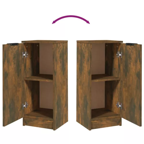  2 db füstös tölgyszínű szerelt fa tálalószekrény 30x30x70 cm