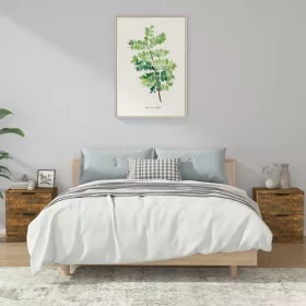  2 db füstös tölgy színű szerelt fa éjjeliszekrény