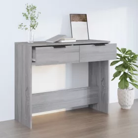    szürke sonoma színű szerelt fa tálalóasztal 90 x 36 x 75 cm