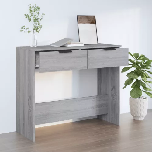 szürke sonoma színű szerelt fa tálalóasztal 90 x 36 x 75 cm
