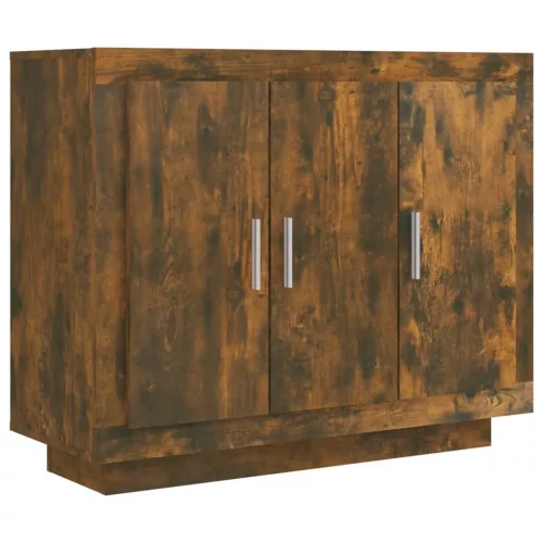  füstös tölgy színű szerelt fa tálalószekrény 92x35x75 cm