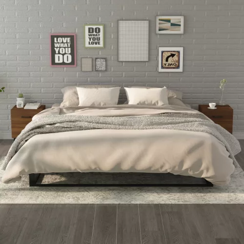  2 db barna tölgy színű éjjeliszekrény 40 x 35 x 47,5 cm