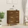  füstös tölgyszínű szerelt fa tálalószekrény 70 x 34 x 90 cm