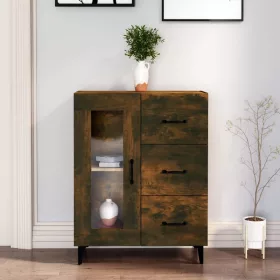    füstös tölgy színű szerelt fa tálalószekrény 69,5 x 34 x 90 cm