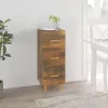  füstös tölgy színű szerelt fa tálalószekrény 34,5 x 34 x 90 cm