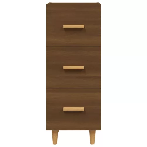  barna tölgy színű szerelt fa tálalószekrény 34,5 x 34 x 90 cm