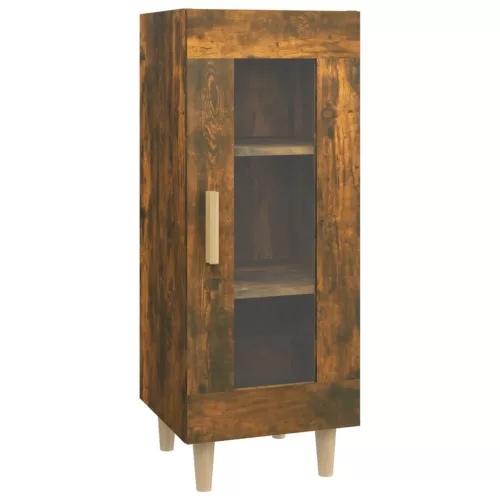  füstös tölgy színű szerelt fa tálalószekrény 34,5 x 34 x 90 cm