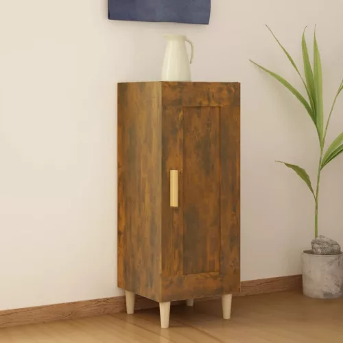  füstös tölgy színű szerelt fa tálalószekrény 34,5 x 34 x 90 cm