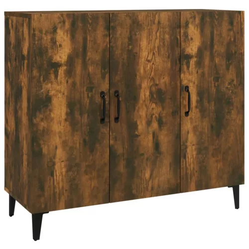  füstös tölgy színű szerelt fa tálalószekrény 90 x 34 x 80 cm