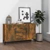  füstös tölgy színű szerelt fa tálalószekrény 100 x 36 x 90 cm