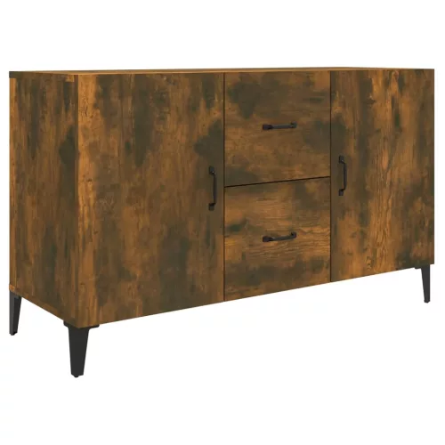  füstös tölgy színű szerelt fa tálalószekrény 100 x 36 x 90 cm