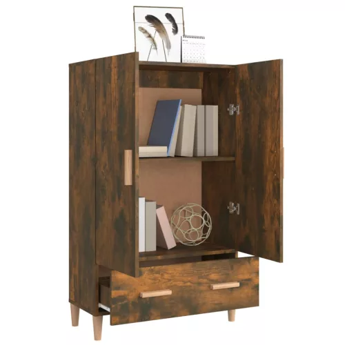  füstös tölgy színű szerelt fa magasszekrény 70 x 31 x 115 cm