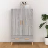  szürke sonoma színű szerelt fa magasszekrény 70 x 31 x 115 cm