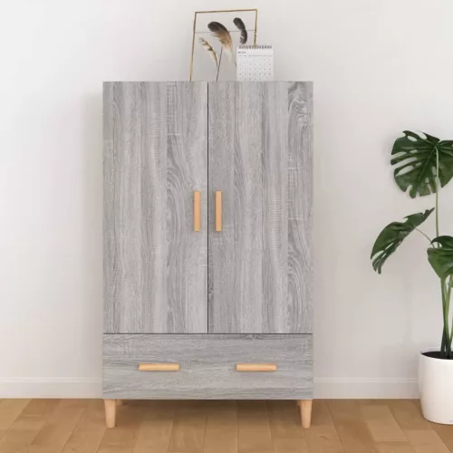  szürke sonoma színű szerelt fa magasszekrény 70 x 31 x 115 cm
