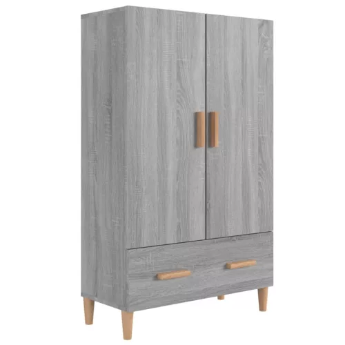  szürke sonoma színű szerelt fa magasszekrény 70 x 31 x 115 cm