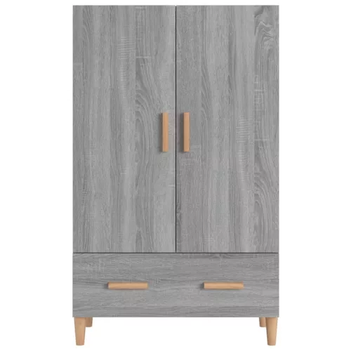  szürke sonoma színű szerelt fa magasszekrény 70 x 31 x 115 cm