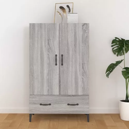  szürke sonoma színű szerelt fa magasszekrény 70 x 31 x 115 cm