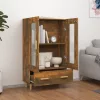  füstös tölgy színű szerelt fa magasszekrény 70 x 31 x 115 cm