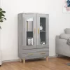  szürke sonoma színű szerelt fa magasszekrény 70 x 31 x 115 cm
