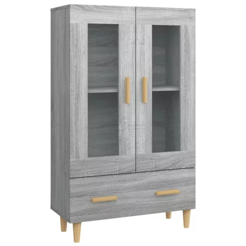  szürke sonoma színű szerelt fa magasszekrény 70 x 31 x 115 cm